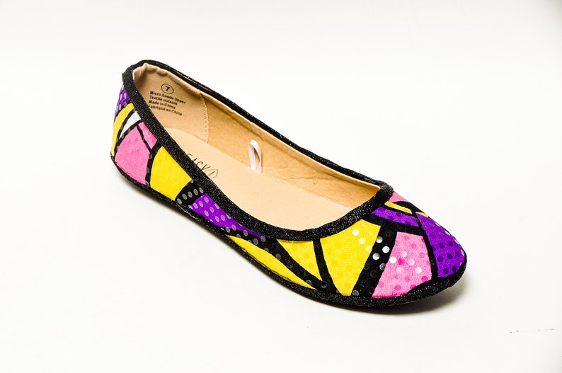 multicolor ballet flats