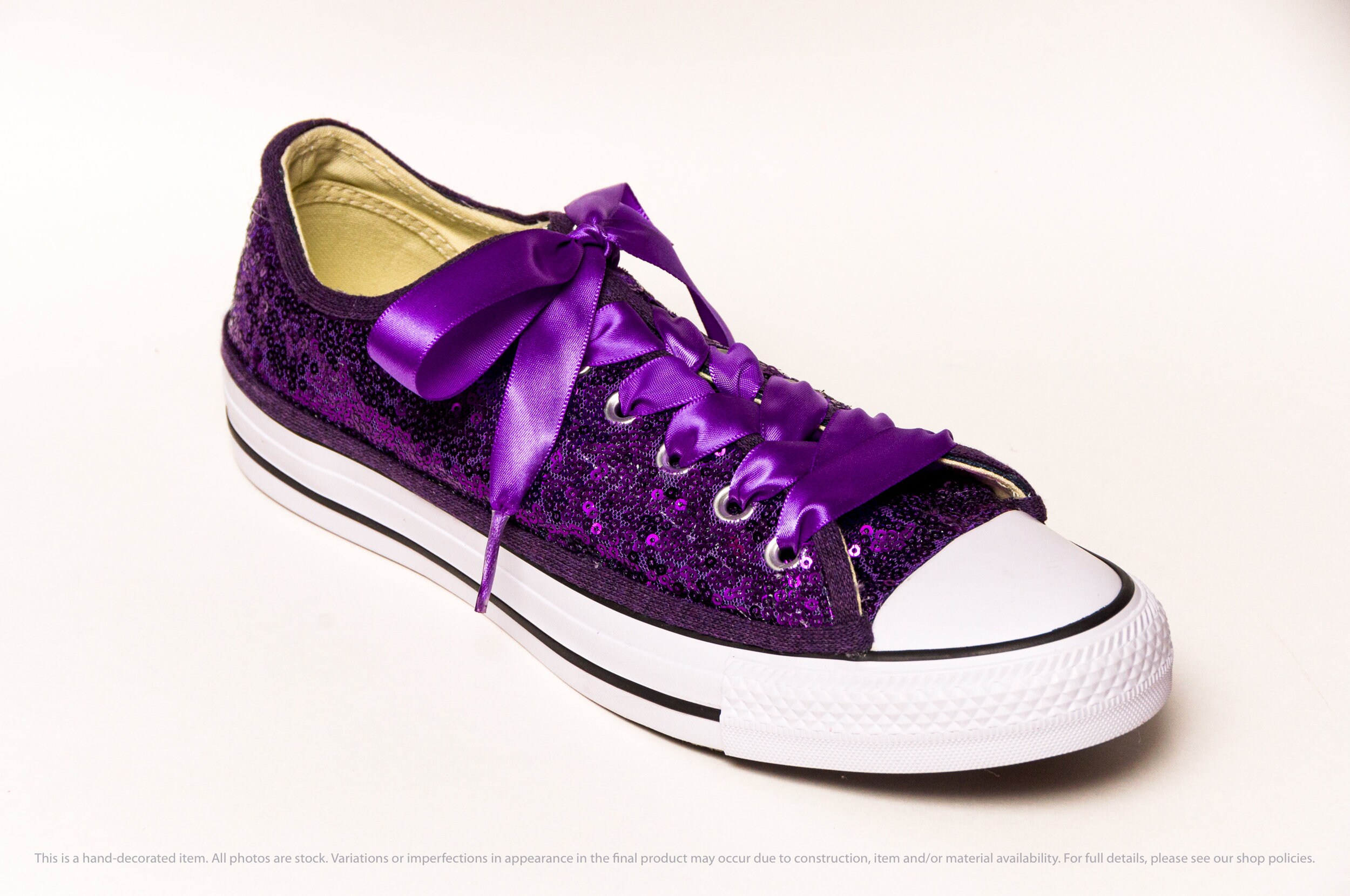 purple sequin sneakers