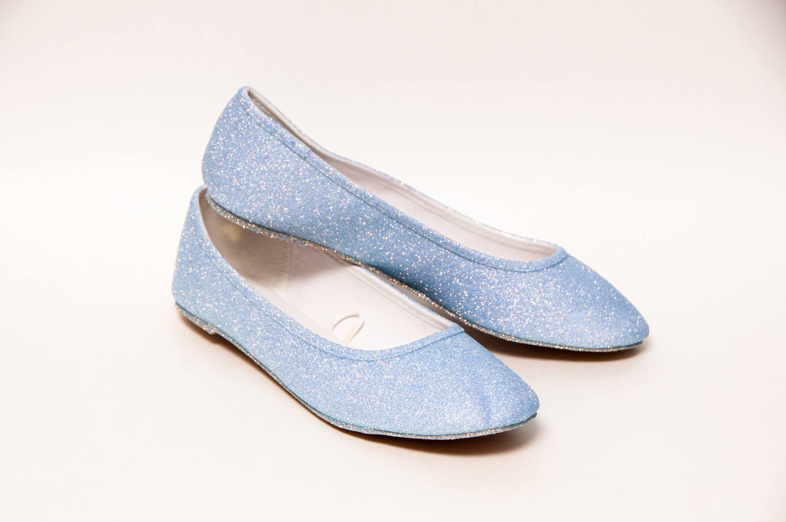 baby blue glitter ballet flats