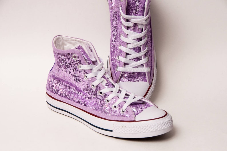 Lavender Sequin Converse® High Top Sneakers Etsy