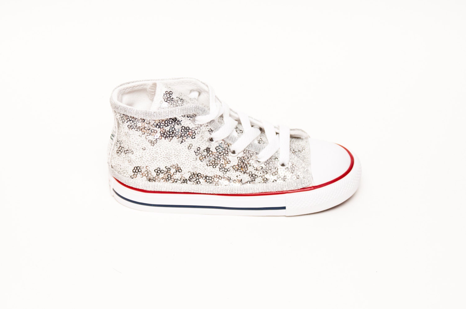 Tiny Sequin Toddler Starlight Silver Canvas All Star Etsy