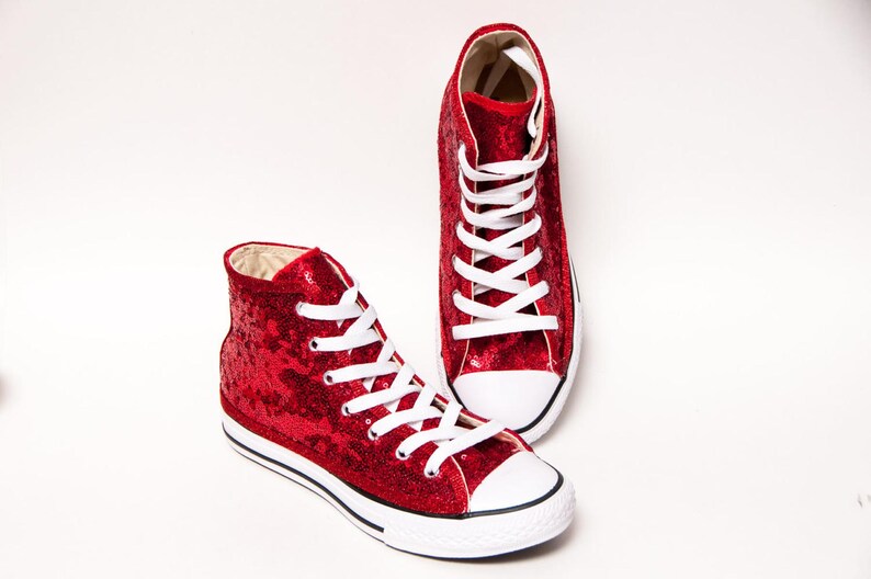 converse sparkle red