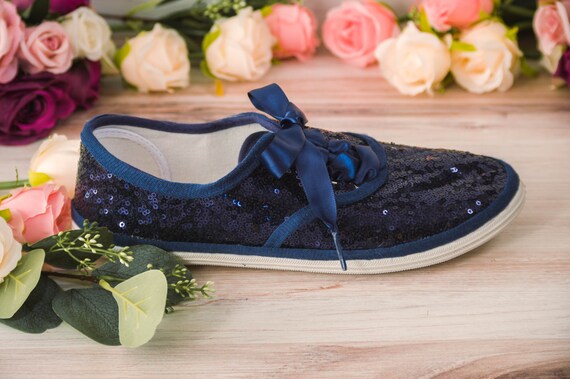 navy sparkle sneakers