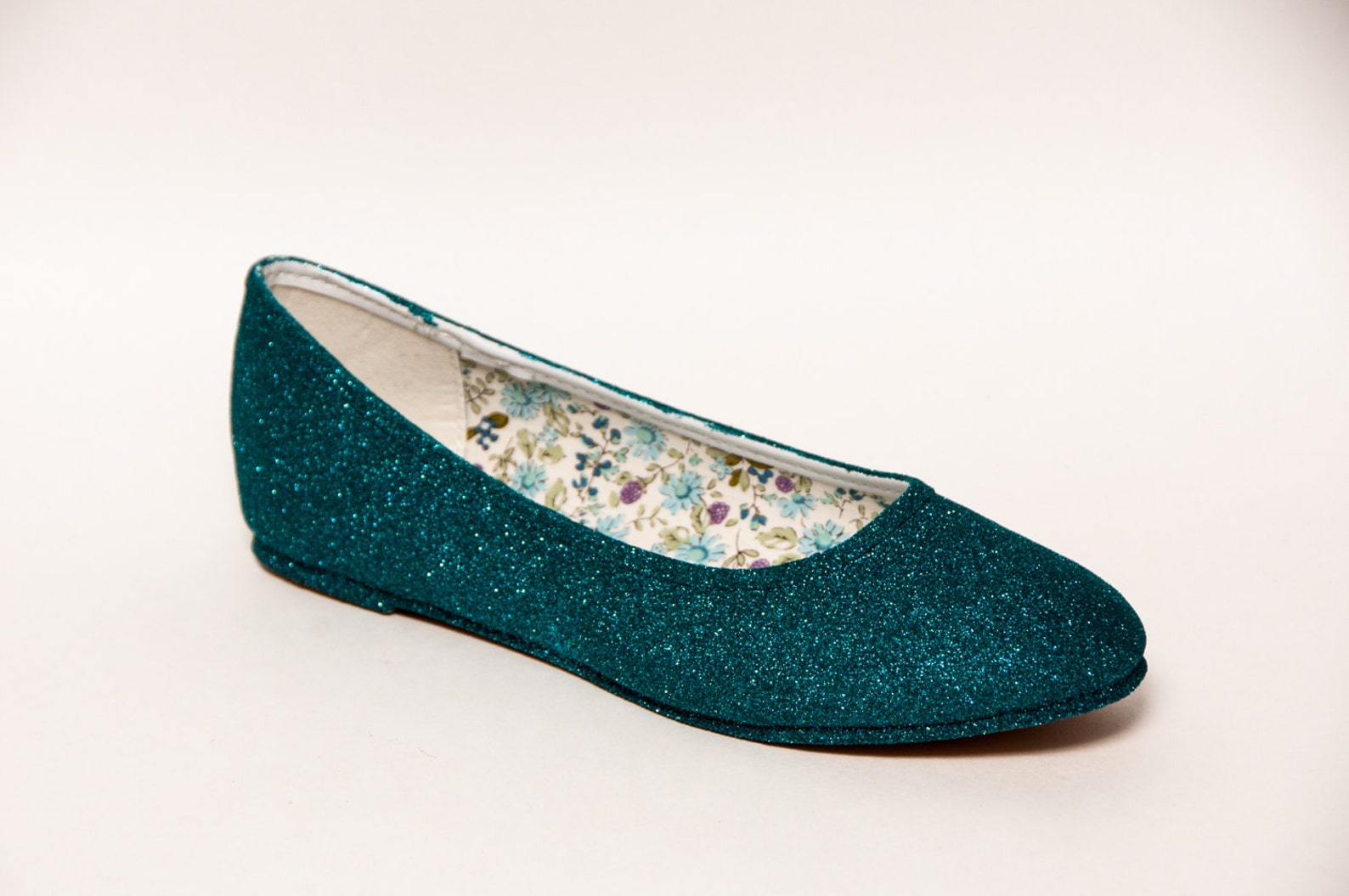 peacock glitter ballet flats