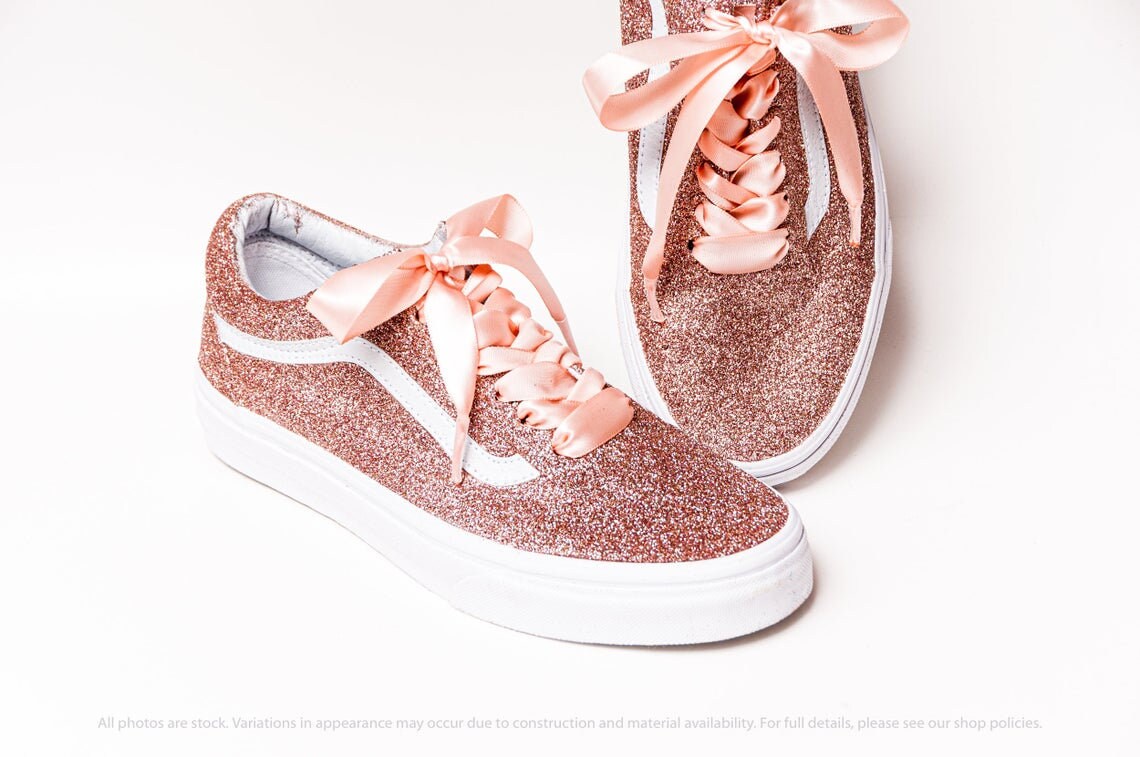 rose gold sparkly vans