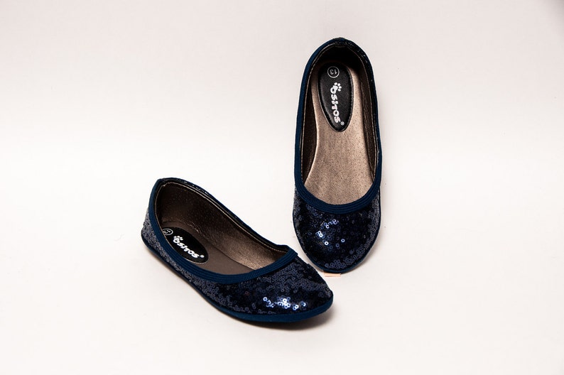 blue sequin flats