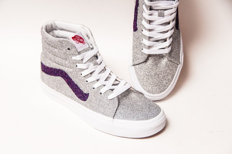 vans silver glitter sneakers