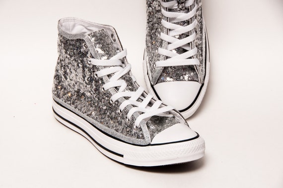 silver sparkly high tops