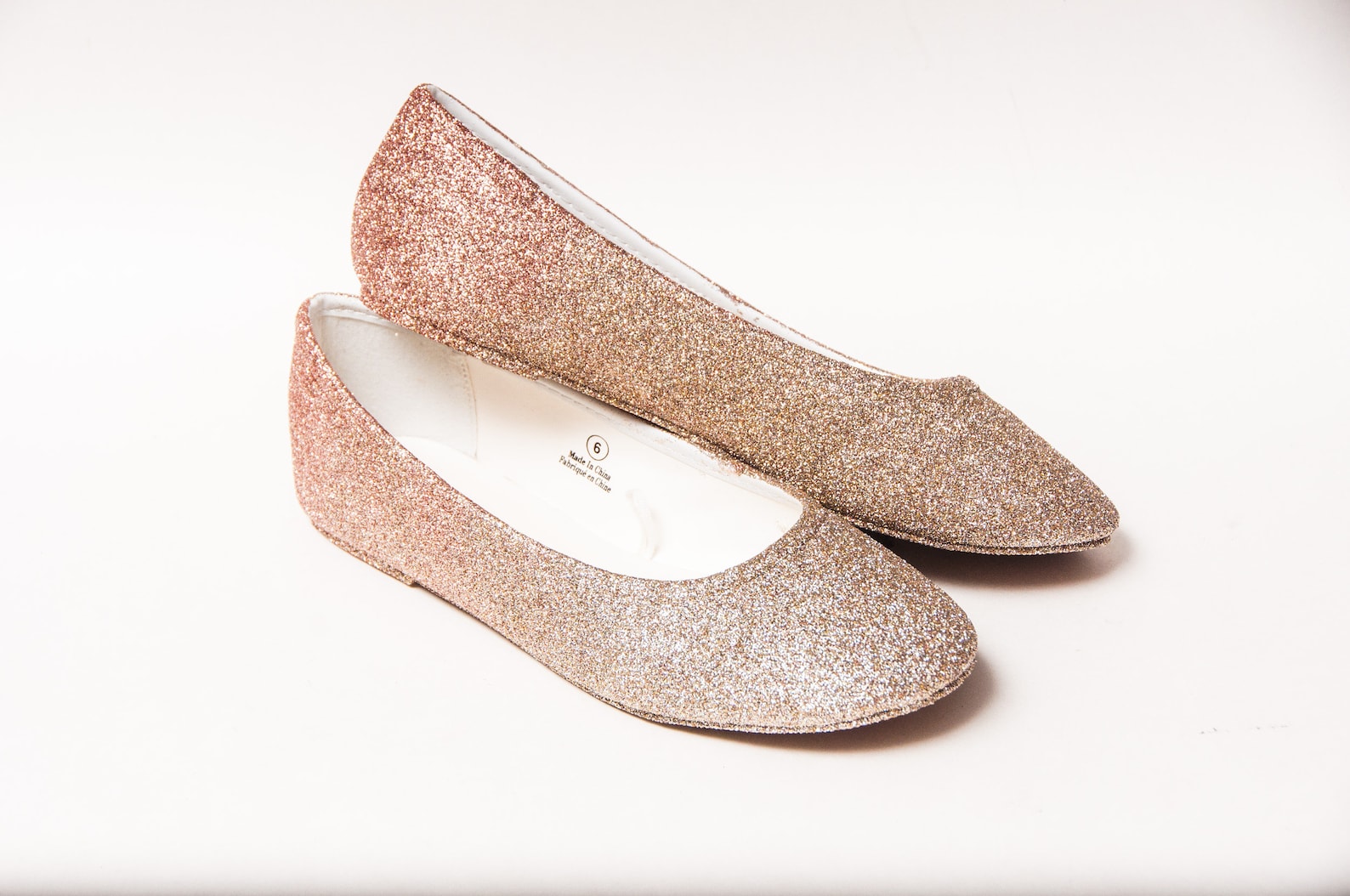 ombre glitter ballet flats