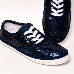 navy sequin shoes