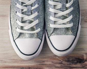 infant silver glitter converse