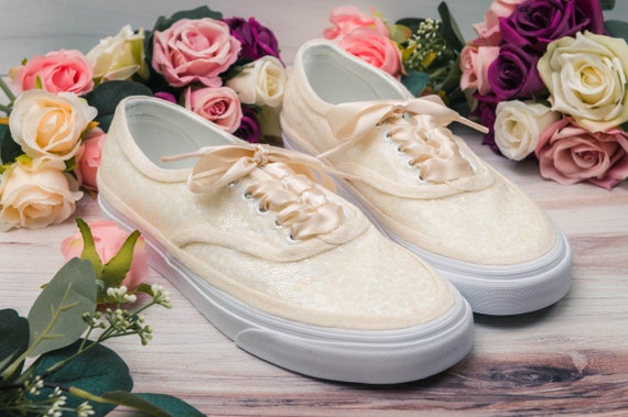 Sneakers for Bride Ivory Sequin Ivory off - Etsy