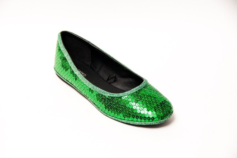 Kelly Green Sequin Ballet Flats | Etsy