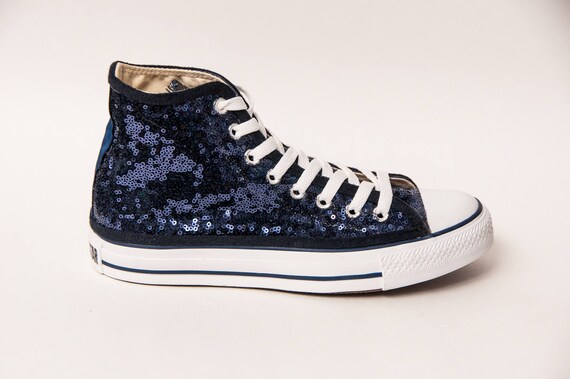 navy blue sequin converse