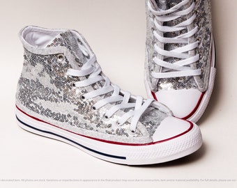 silver sequin converse