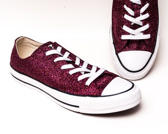 Burgundy Converse | Etsy