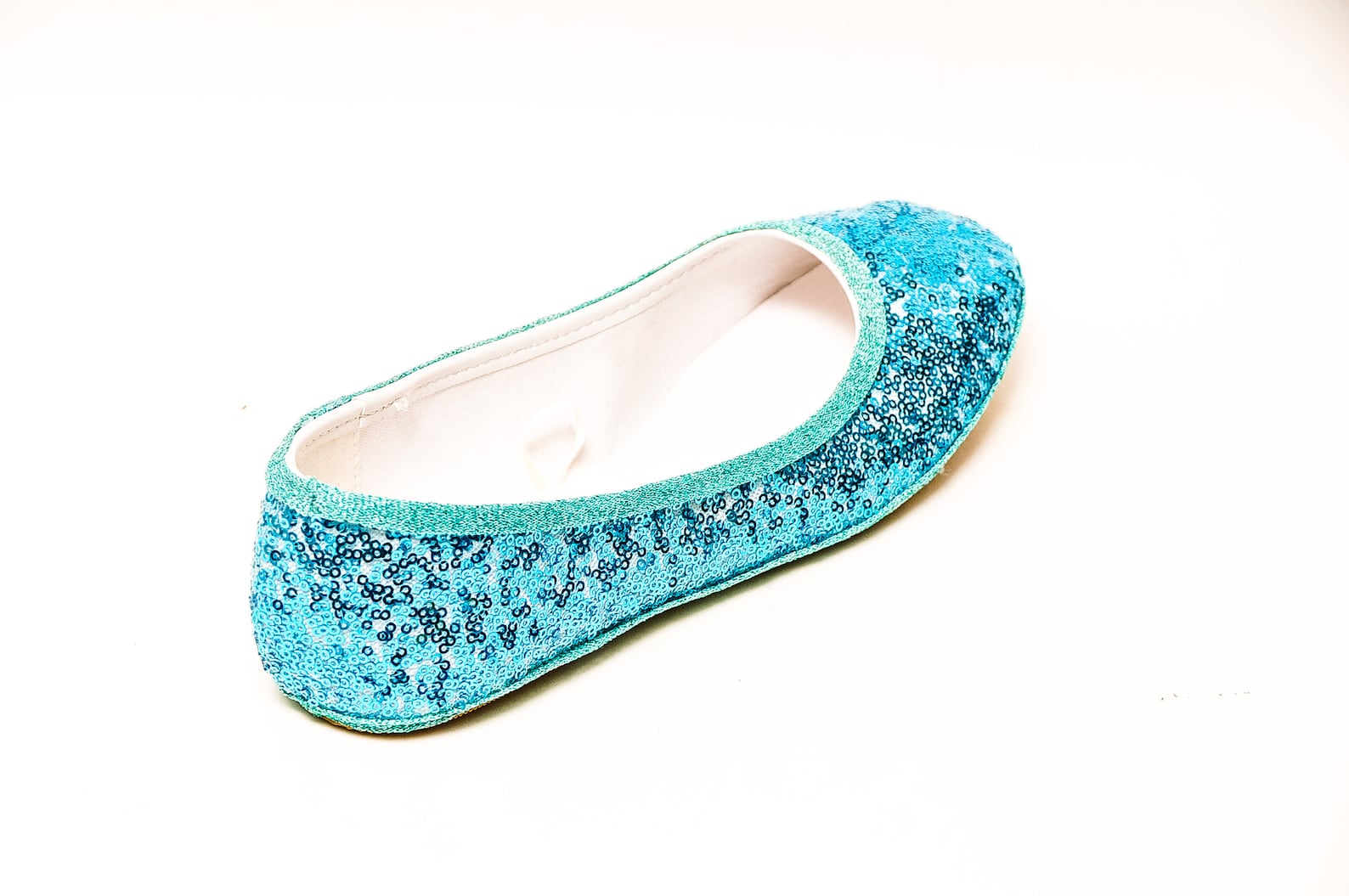 tiny sequin - starlight malibu blue ballet slipper flats shoes