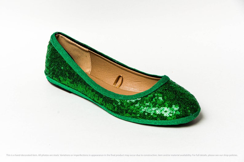 Kelly Green Sequin Ballet Flats | Etsy