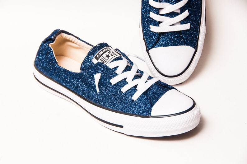 navy glitter converse
