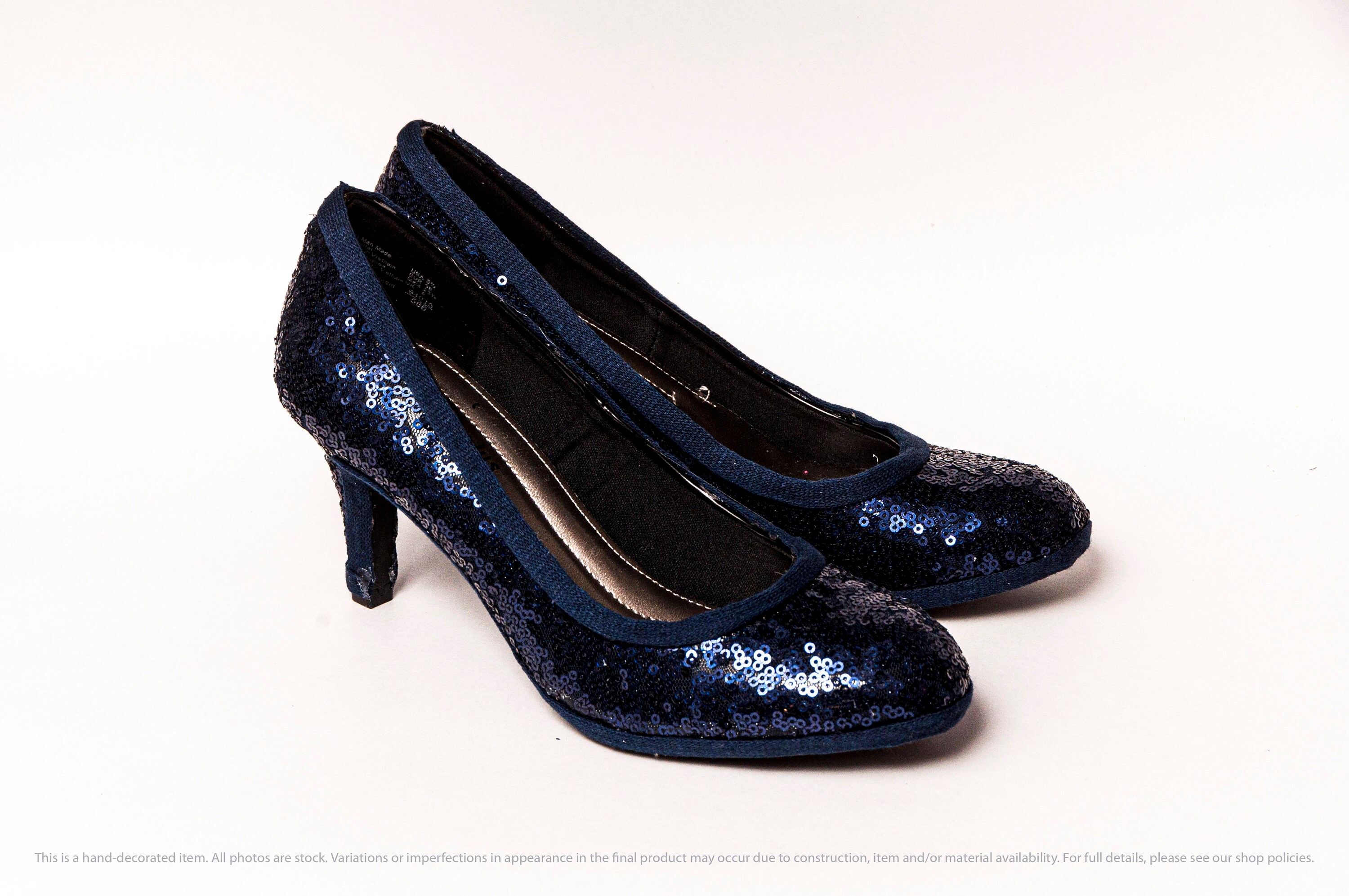 navy blue sequin shoes
