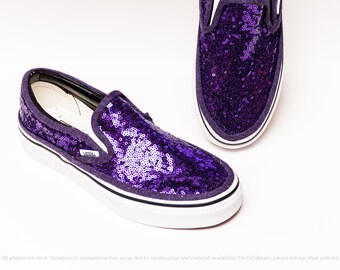purple sparkle vans