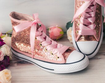 Rose Gold Converse | Etsy UK