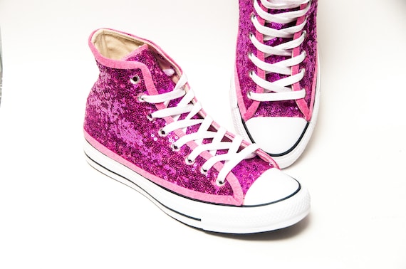 converse pink glitter high tops