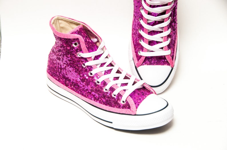 pink sparkly converse high tops