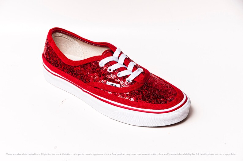 red sparkly vans