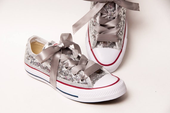 silver sequin converse low tops