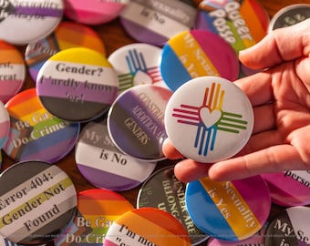 LGBTQ Button Pins, Gay Pride Month Pin Back Button, Gay Pinback Buttons, Lesbian Buttons, Trans Buttons, LGBT Button, Queer, Rainbow Flag