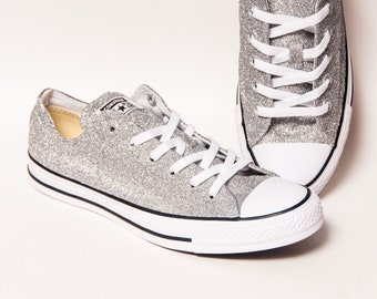 silver glitter converse high tops