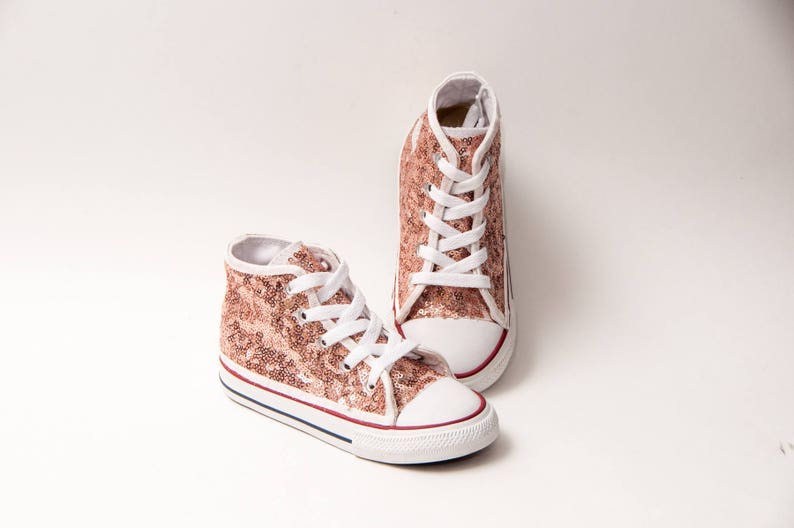 rose gold sequin converse