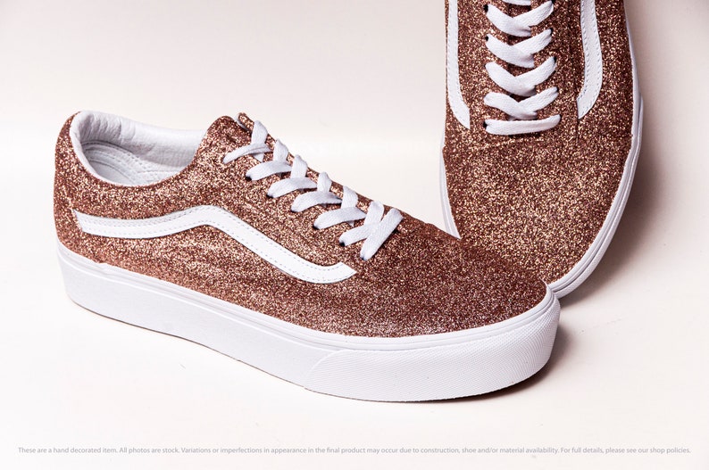 rose gold sparkly vans
