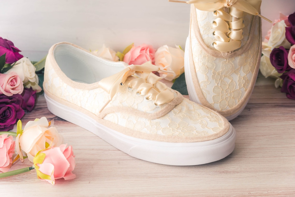 Champagne Gold Wedding Sneakers Wedding Sneakers for Bride image 1