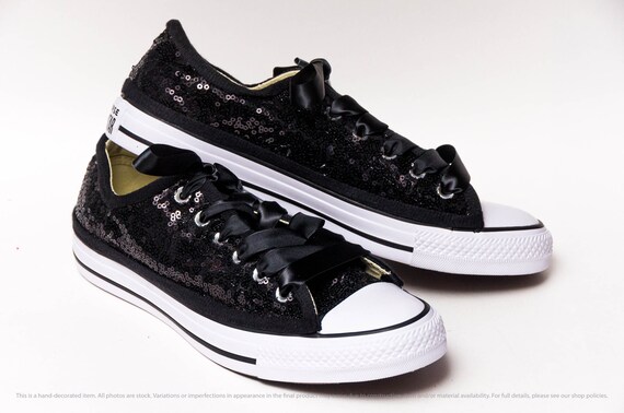 black sequin sneakers