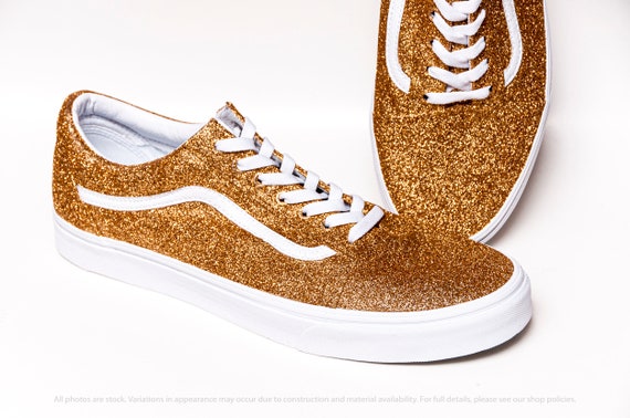 gold glitter vans