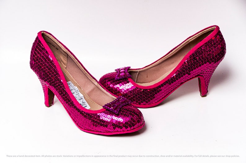 pink sequin heels