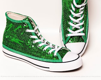 green sparkly converse