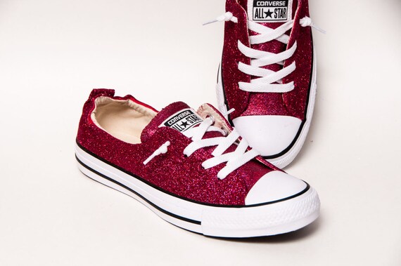 red glitter converse sneakers