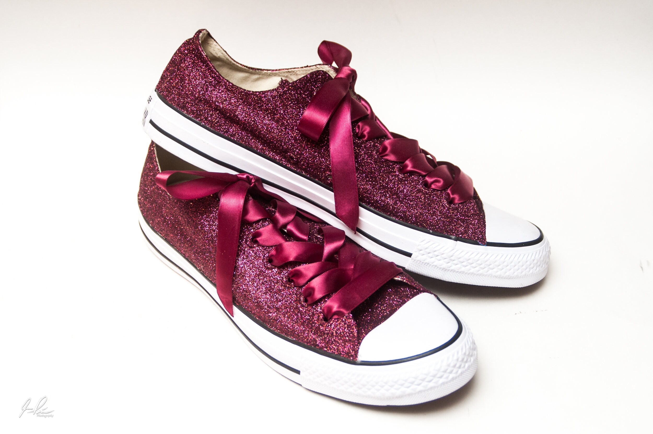 maroon glitter converse