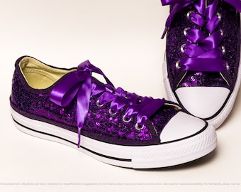 purple sequin sneakers