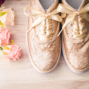 gold sequin trainers