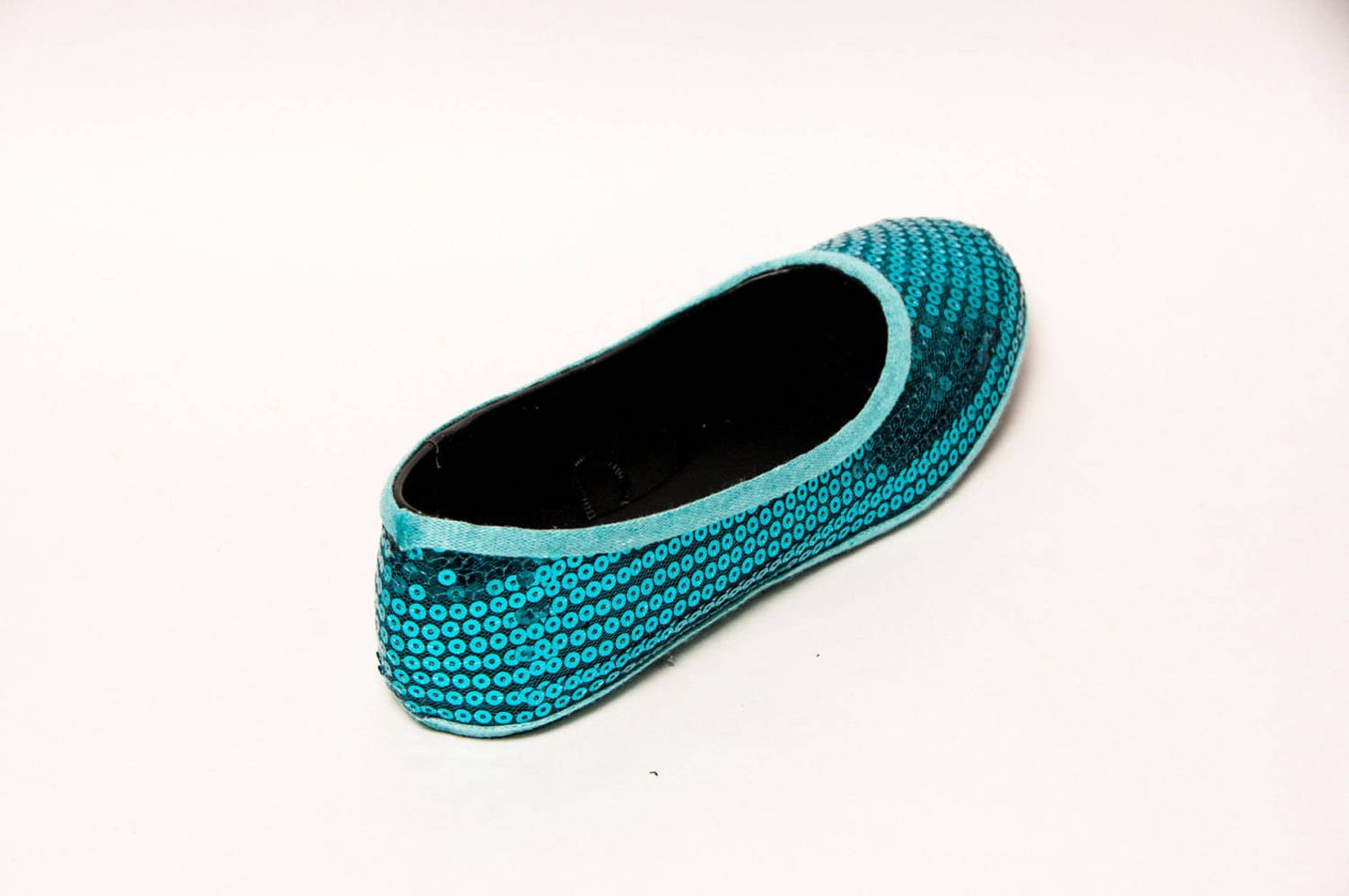 sequin - jade green blue ballet slipper flats custom shoes by princess pumps