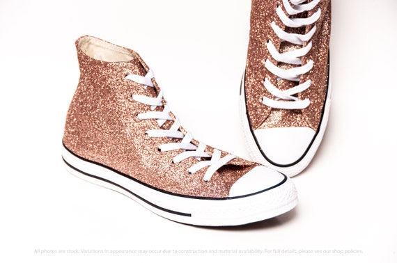 rose gold glitter converse high tops