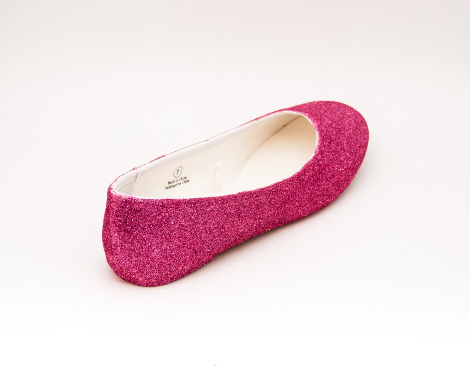 rose pink glitter ballet flats