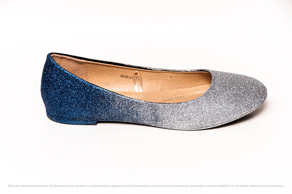 blue and silver flats