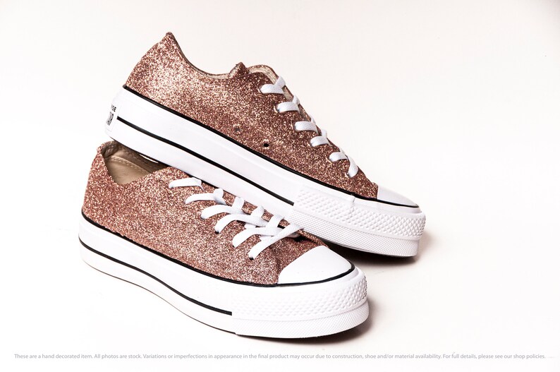 rose gold low top converse