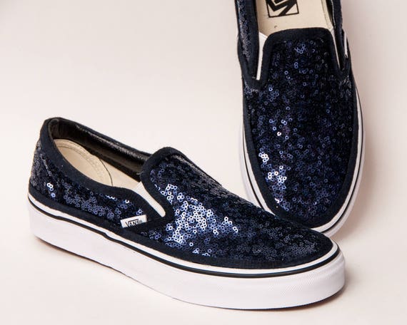 blue sequin sneakers