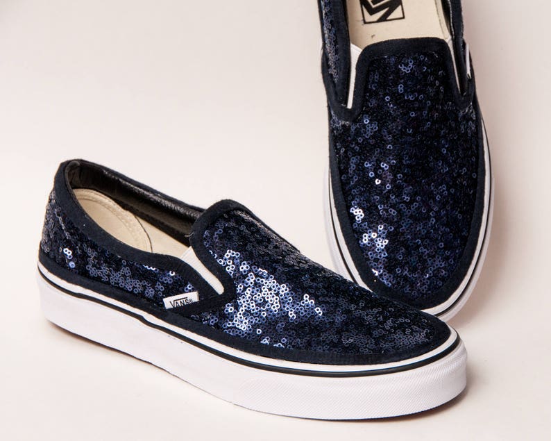 blue sequin vans
